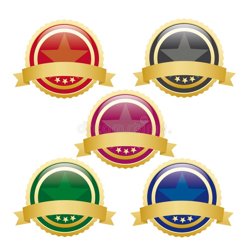 5 boutons vides colorés illustration stock 5 boutons vides colorés illustration stock