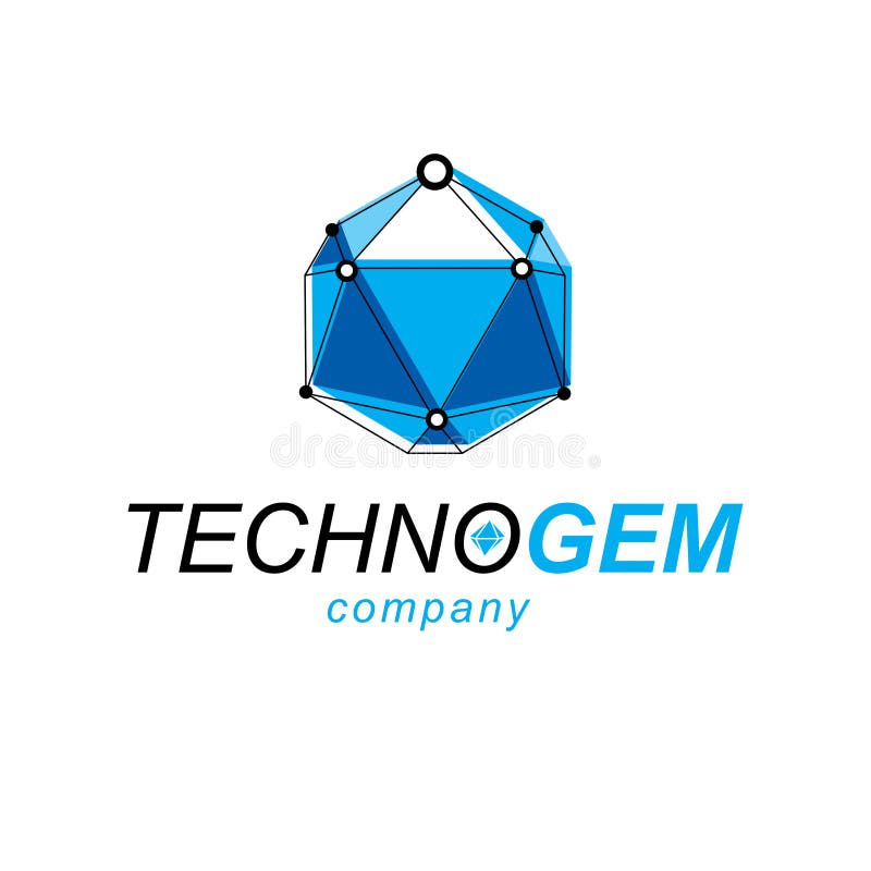 Bouwnijverheidsembleem 3D ontwerp, abstract vector gefacetteerd s vector illustratie