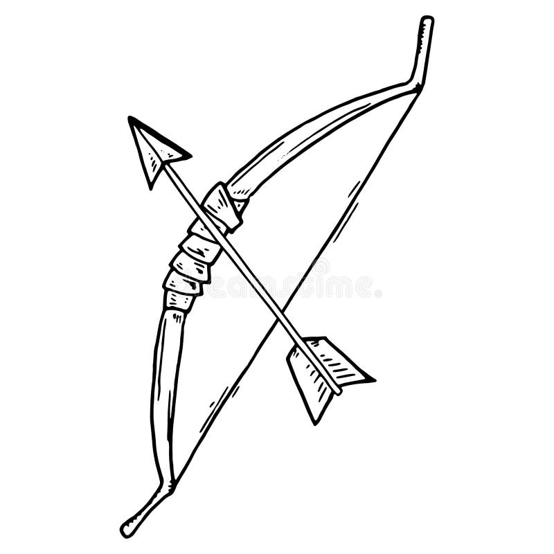 Bow and Arrow Icon. Vector Cartoon Hunting Bow with Arrows Stock Vector - Illustration of drawn, element: 206899458 Bow and Arrow Icon. Vector Cartoon Hunting Bow with Arrows Stock Vector - Illustration of drawn, element: 206899458