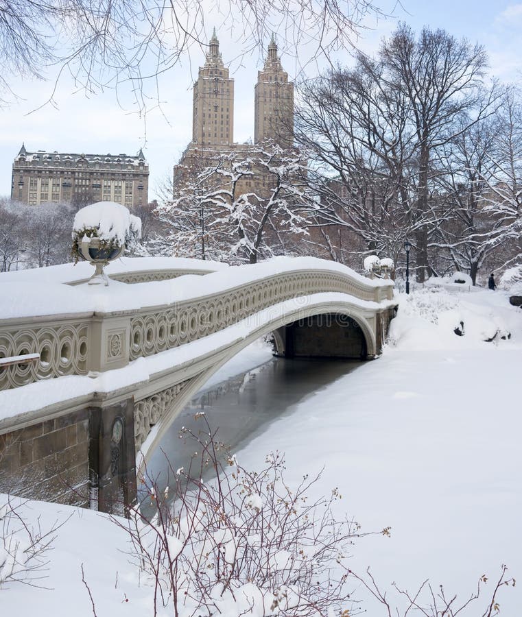 Bow bridge after snow storm