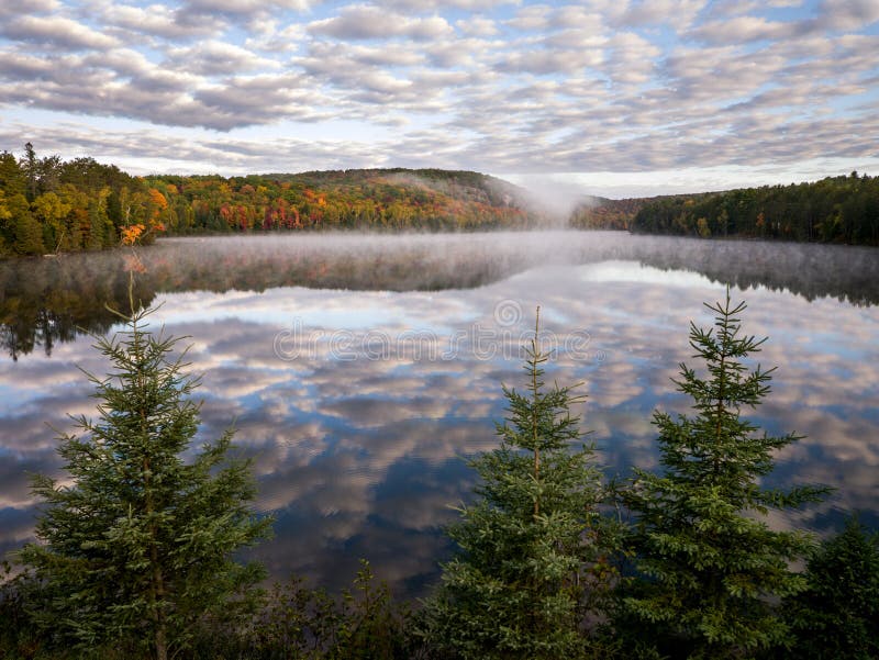 Bow Lake with clouds reflection royalty free stock photos Bow Lake with clouds reflection royalty free stock photos