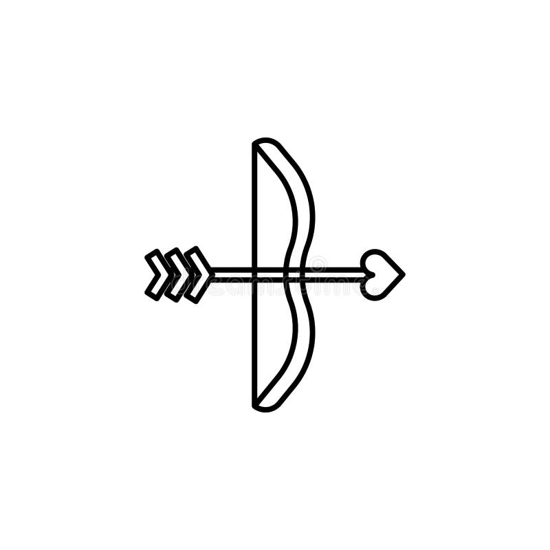 Bow, Love Arrow Line Icon. Elements of Valentines Day Illustration ...