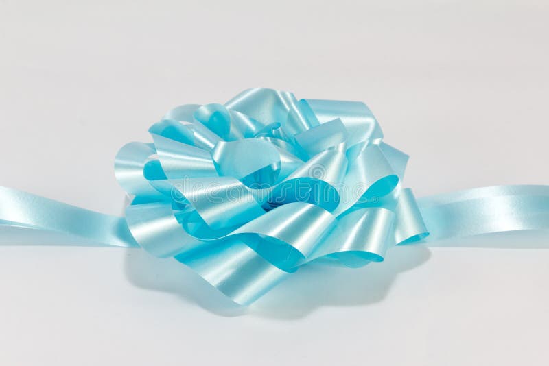 Bow make of blue ribbon stock photo. Image of bright 50584242