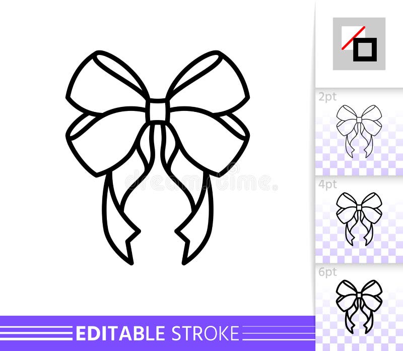 Thin ribbon bow thin line icon. Gift decoration vector