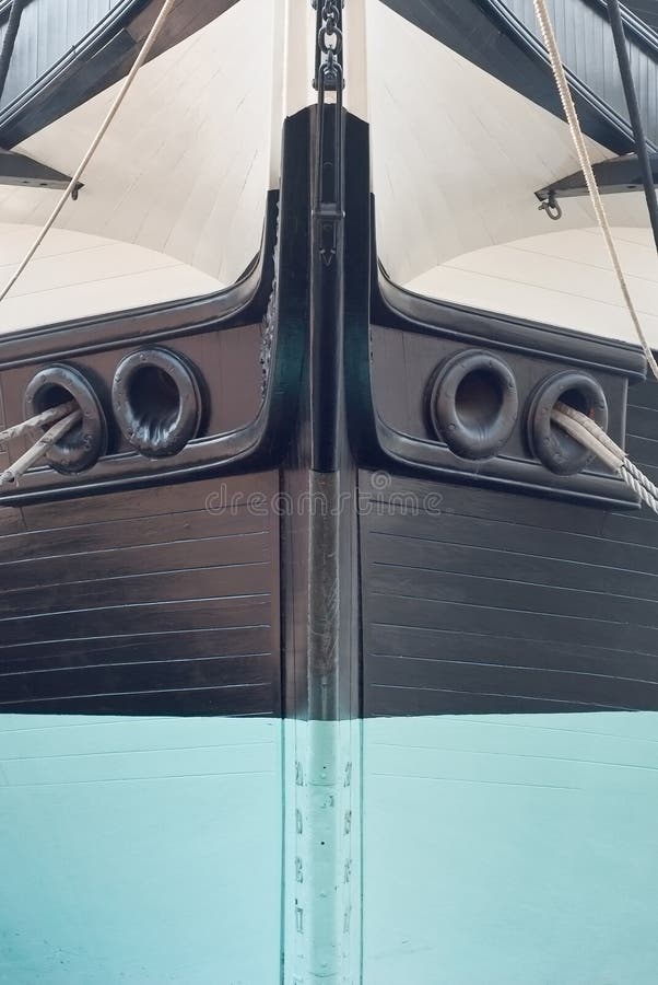 Bow of a Sailing Ship stock photo. Image of constellation 15884016