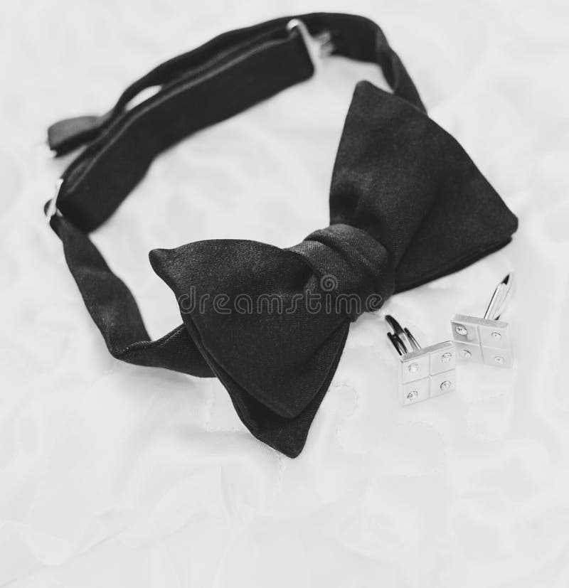 Bow tie and cufflinks stock photo. Image of cloth, celebration 145584450