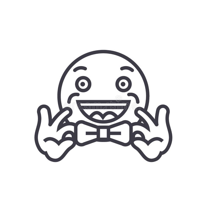 Bow Tie Emoji Concept Line Editable Vector, Concept Icon. Bow Tie Emoji