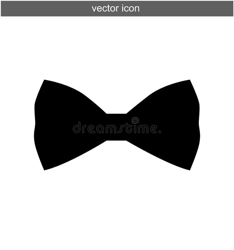 Bow Tie Icon Silhouette Isolated Vector Illustration Flat Strock
