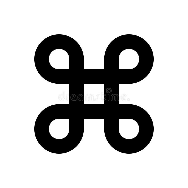 Bowen knot symbol for command key. Simple flat black illustration stock illustration