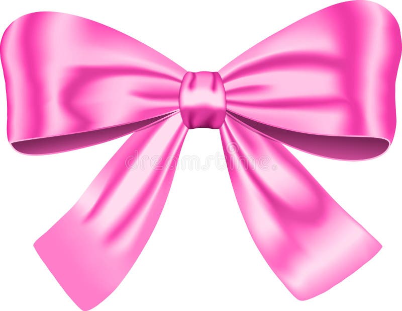 Pink gift bow isolated on white background. Vector illustration. Ribbon. Pink gift bow isolated on white background. Vector illustration. Ribbon