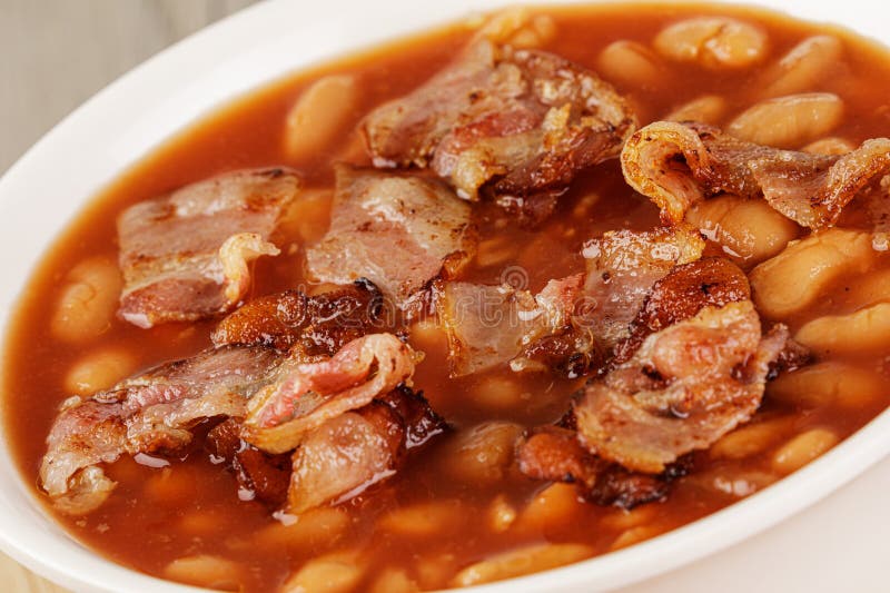 Bowl of Baked Beans Also Known As Pork & Beans Stock Image Image of