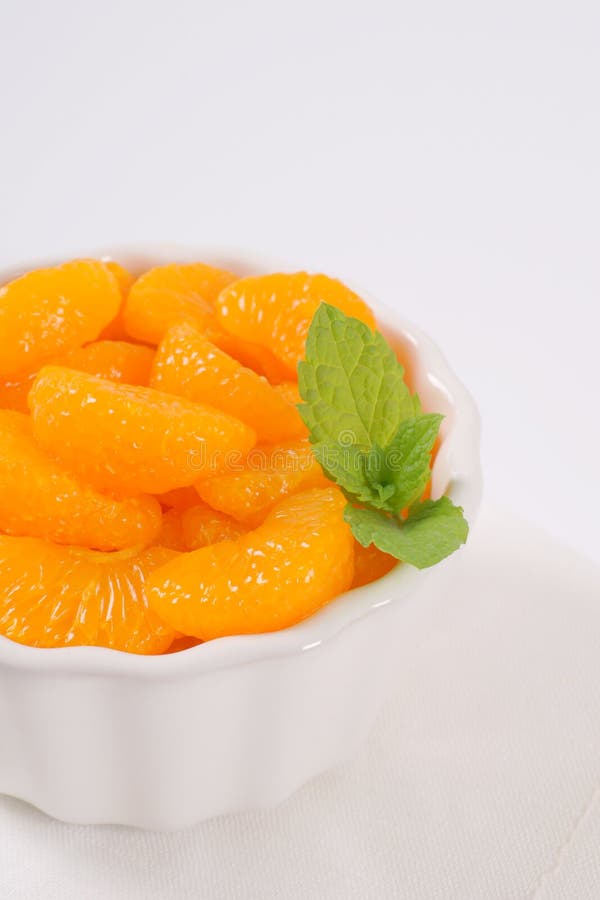 Bowl of canned tangerines stock photo. Image of mandarin 78675910