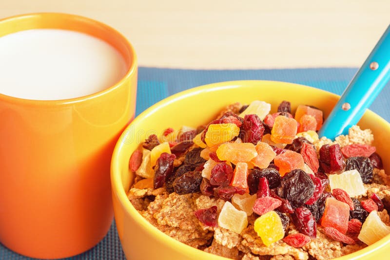 Bowl of Cereal with Dried Fruits Stock Image Image of vitamins, morning 52135445