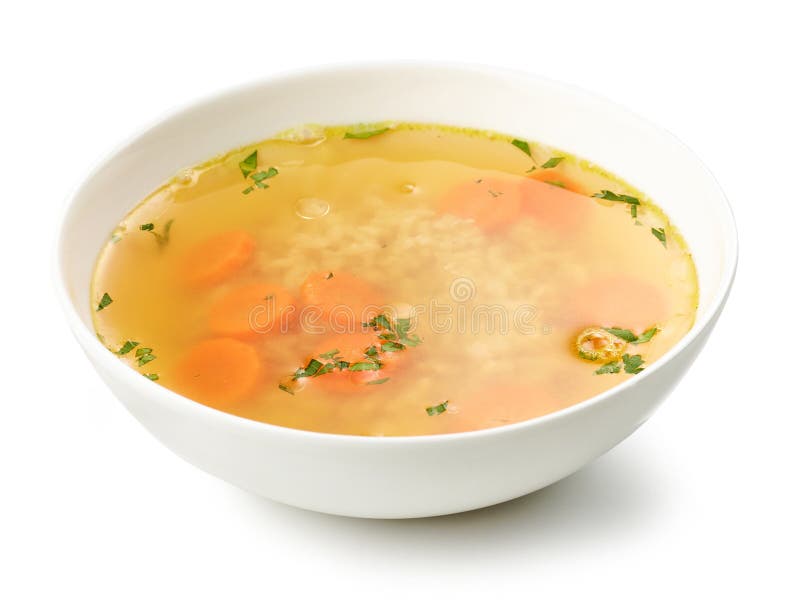 Bowl of chicken broth soup stock photo. Image of fresh - 239561874