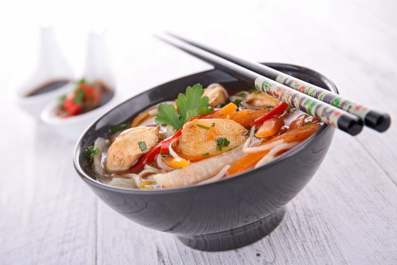Bowl of chinese soup stock image Bowl of chinese soup stock image