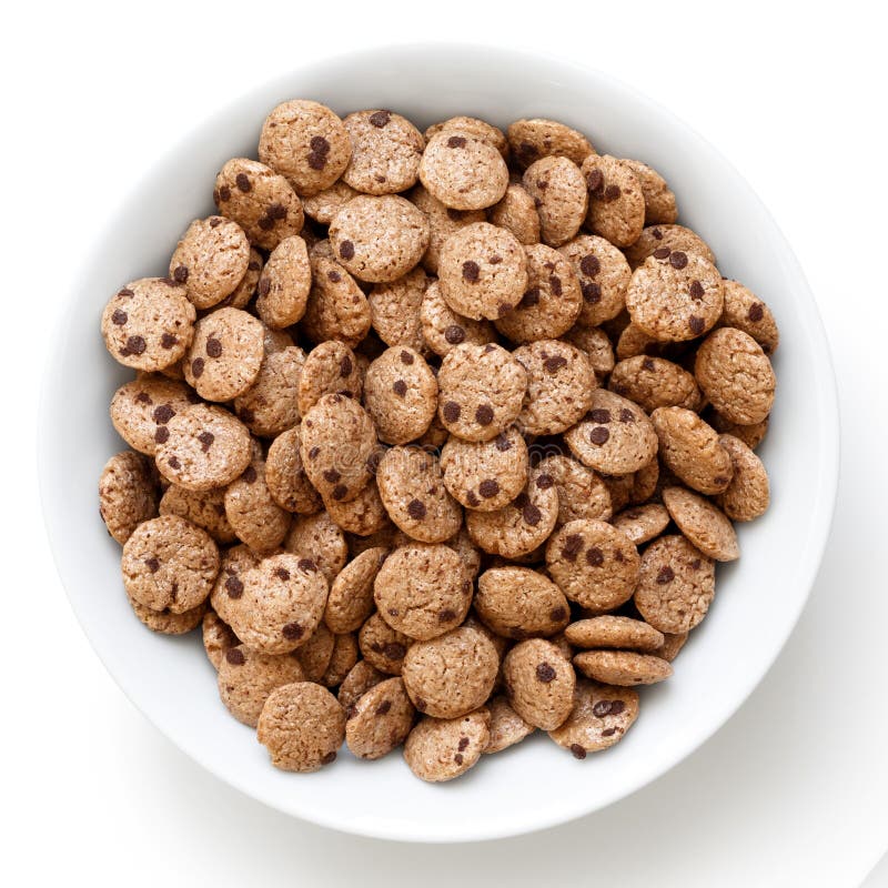 Cookies Bio Cereal with Chocolate Chips and Nuts Isolated Stock Image