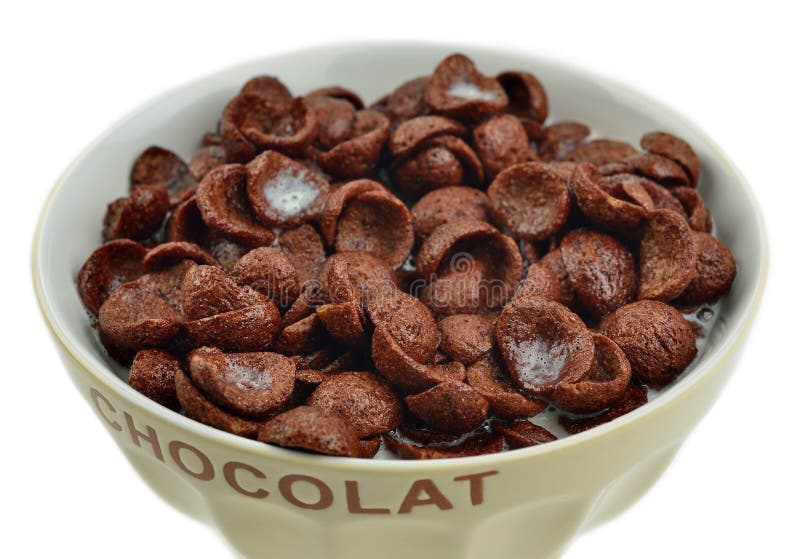 Bowl of Chocolate Flakes, Cereals Stock Image - Image of breakfast ...