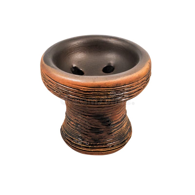 Bowl of Clay for Hookah, Brown, Isolated on White Stock Image Image