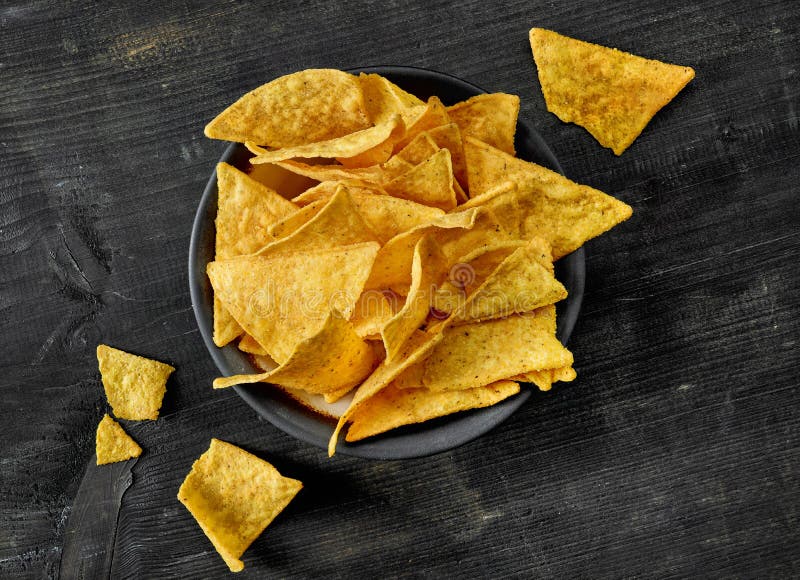 Bowl of corn chips nachos stock photo. Image of nacho 139849096