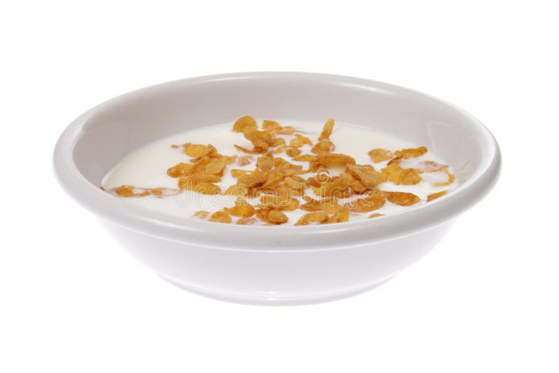 Bowl with corn flakes and milk