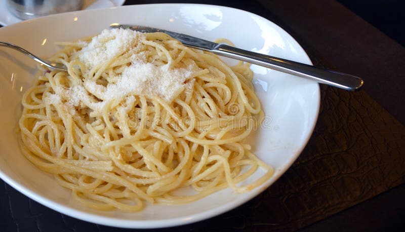 Bowl of Delicious Italian Spaghetti Carbonara. Italian Food. Stock ...