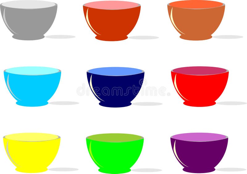 Different Color Bowl Designs Stock Illustrations 4 Different Color