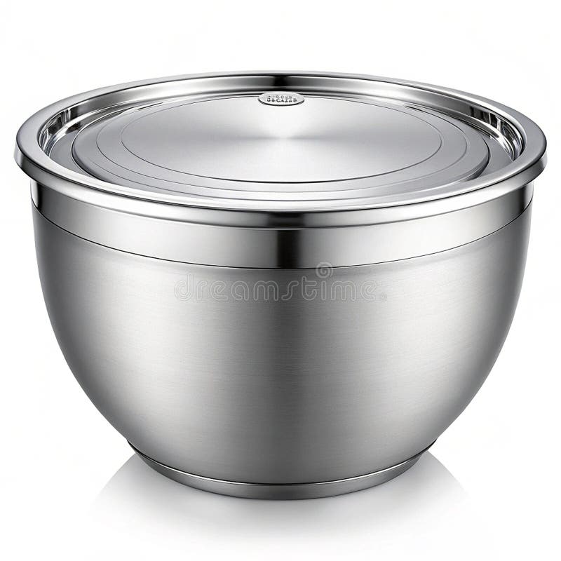 Bowl di miscelazione in acciaio inossidabile con Lid P illustrazione di stock