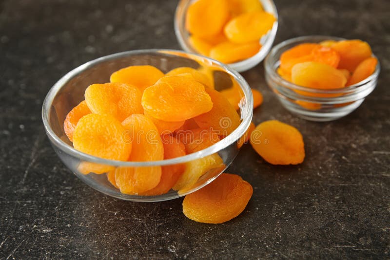 Bowl with Dried Apricots on Dark Table Stock Photo Image of vitamin