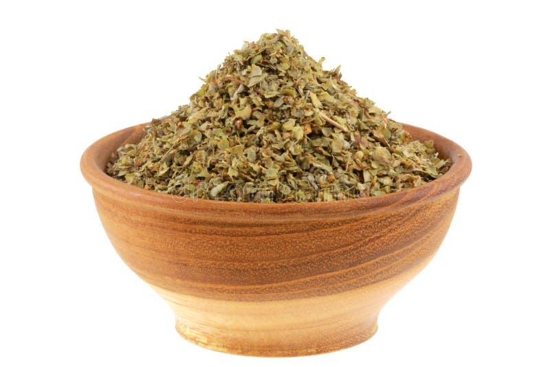 A bowl of dried aromatic herb : Sweet Marjoram