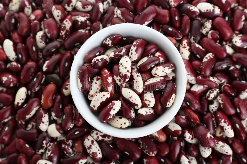 Bowl on Dry Kidney Beans, Top View Stock Photo Image of nutrition
