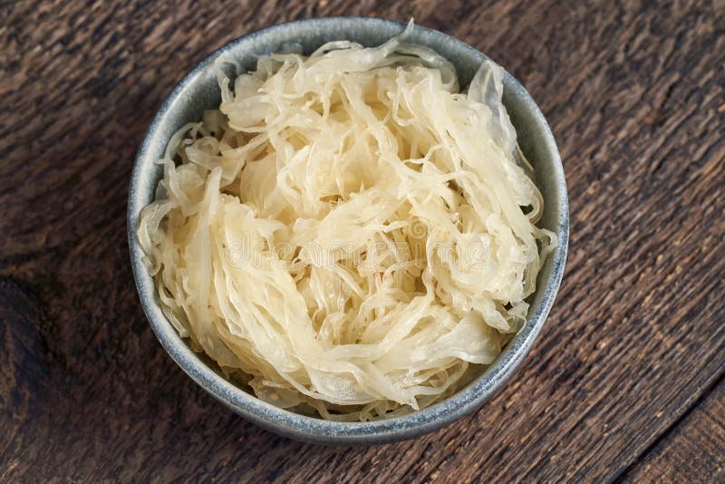 A Bowl of Fermented Cabbage or Sauerkraut Stock Image Image of