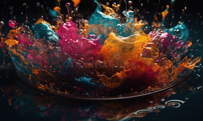 A bowl filled with colorful liquid on top of a table vector illustration