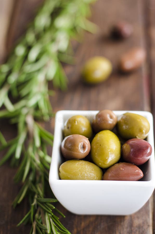 Bowl Filled with Fresh Green Olives Stock Photo Image of fruit, leaf