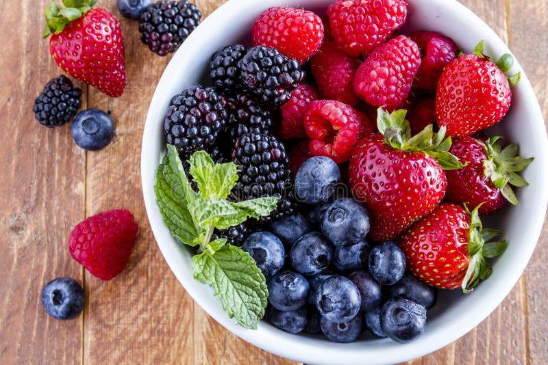 Bowl Filled with Fresh Organic Berries