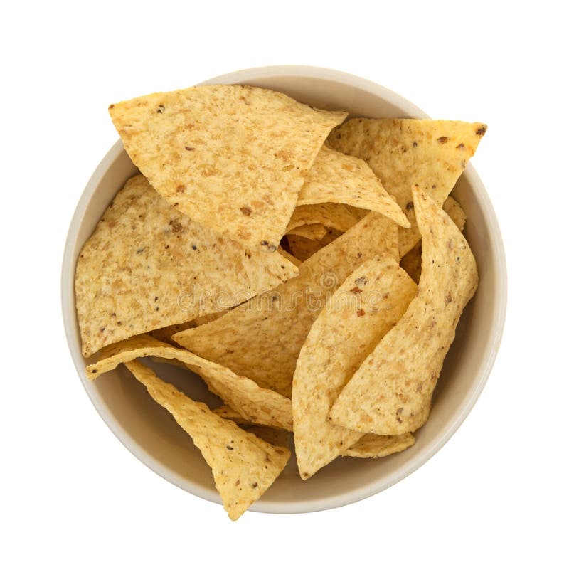 Bowl Filled with Tortilla Chips Stock Photo Image of view, fattening