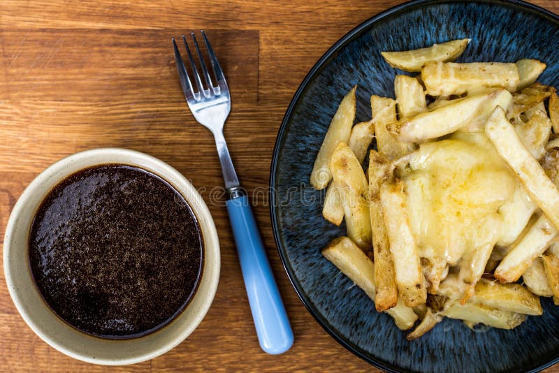 Bowl of Fresh Cheesy Chips with Gravy Stock Image Image of meals