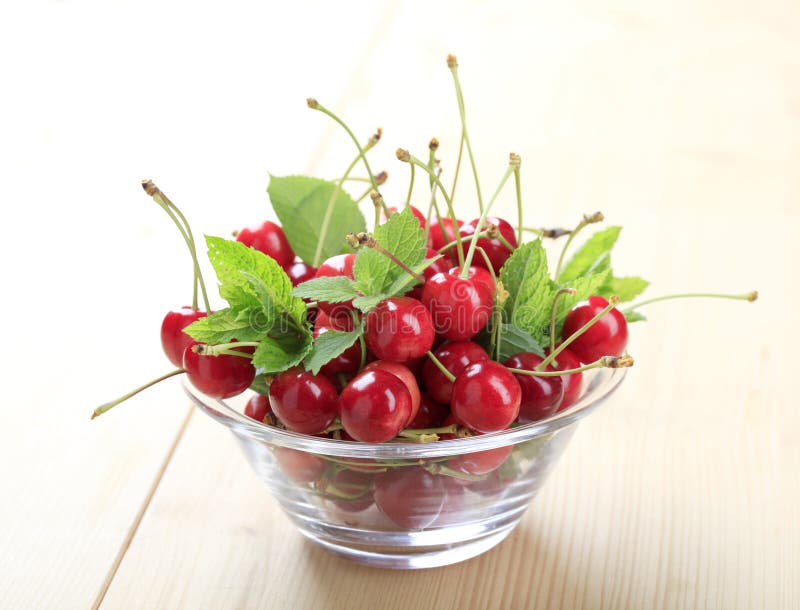 Bowl of fresh red cherries - closeup. Bowl of fresh red cherries - closeup