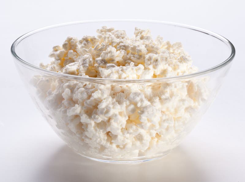 Bowl with fresh cottage cheese.