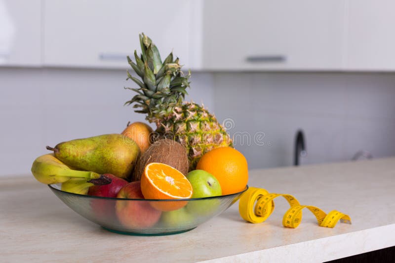 Bowl of fresh fruits stock photo. Image of lunch, tape 91510580