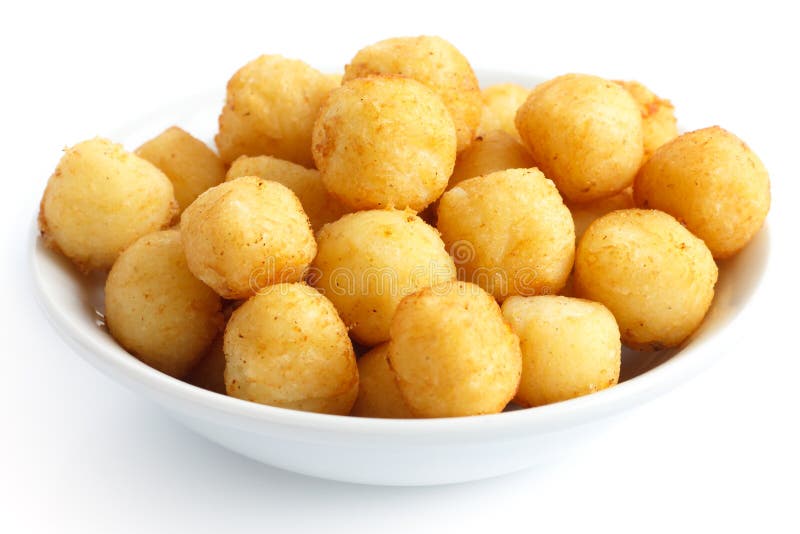 Two Potato Balls Are Partially Eaten With Cheese In The Middle Background,  Croquette On White Background, Hd Photography Photo Background Image And  Wallpaper for Free Download