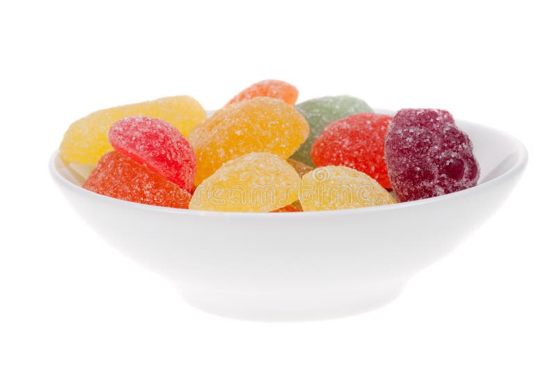 Bowl Of Fruit Candy Isolated Stock Photo Image of drop, fruit 8546962