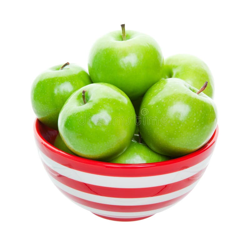 Bowl of Green Apples stock image. Image of nutrition 23777783