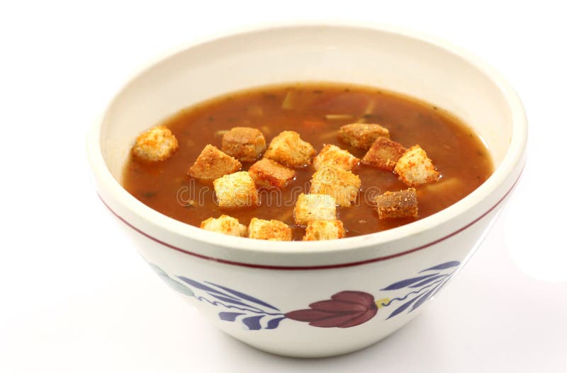 Bowl of hot tomato soup stock image. Image of soup, home 14114473