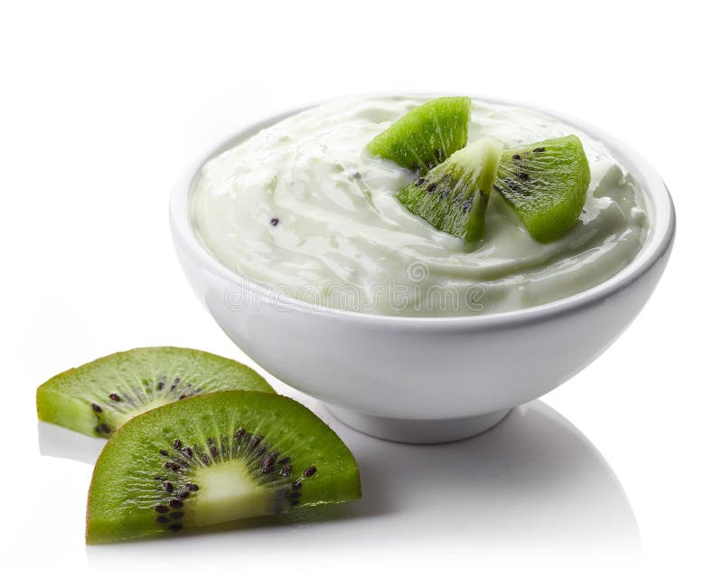 Bowl of kiwi yogurt stock photo. Image of food, fruit 79867062