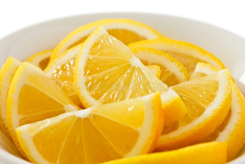 Bowl of lemon slices