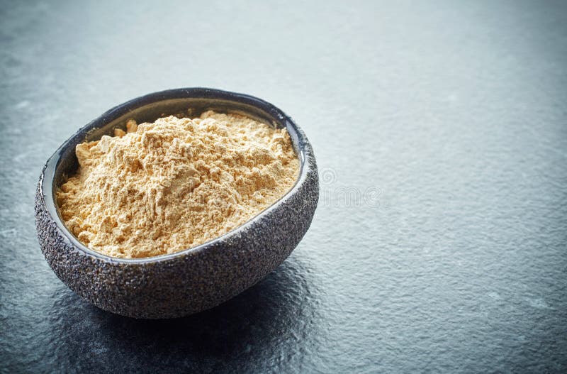 Bowl of maca powder stock image. Image of dietary, peruvian 52392403
