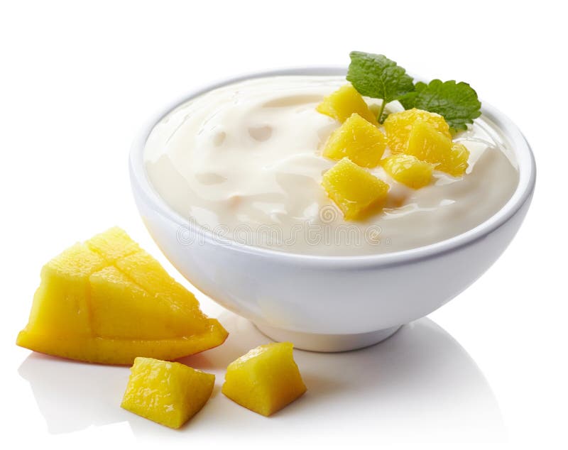 Bowl of mango yogurt