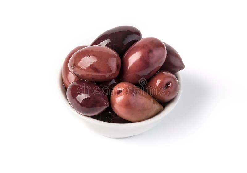 Bowl of olives , isolated on white royalty free stock photo Bowl of olives , isolated on white royalty free stock photo