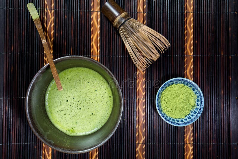 Matcha Green Tea in a Bowl stock image. Image of ingredient 59506513