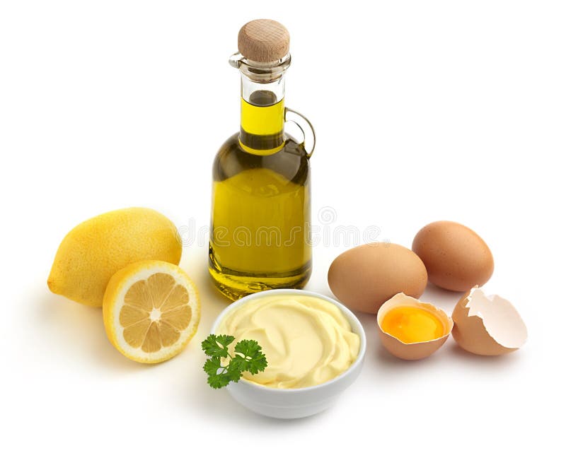 Bowl Of Mayonnaise And Ingredients Stock Image Image of gourmet